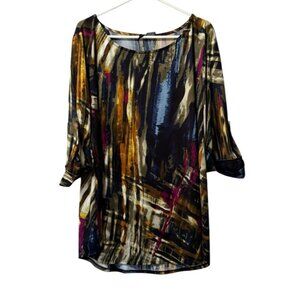 New Directions Blouse‎ Women Size 2X Stretch Flowing Colorful Business Casual